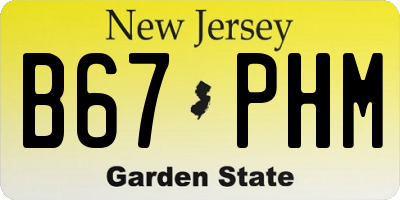 NJ license plate B67PHM