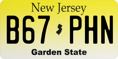 NJ license plate B67PHN