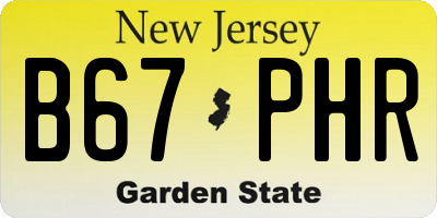 NJ license plate B67PHR