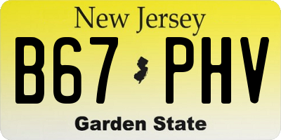 NJ license plate B67PHV