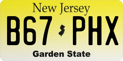 NJ license plate B67PHX