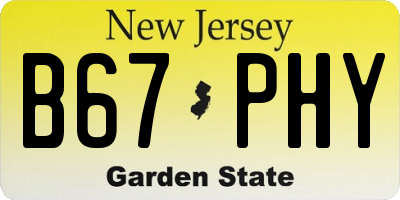 NJ license plate B67PHY