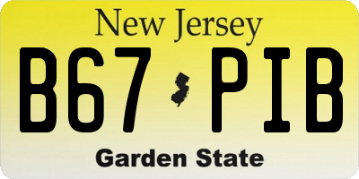NJ license plate B67PIB