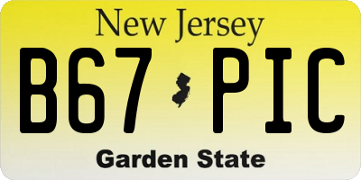 NJ license plate B67PIC