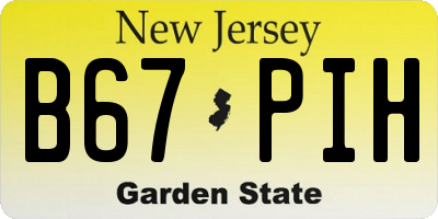 NJ license plate B67PIH
