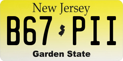 NJ license plate B67PII