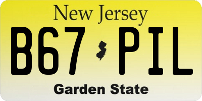 NJ license plate B67PIL