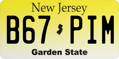 NJ license plate B67PIM