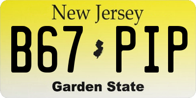 NJ license plate B67PIP