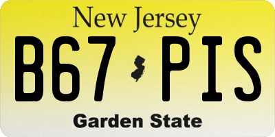 NJ license plate B67PIS