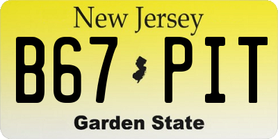 NJ license plate B67PIT