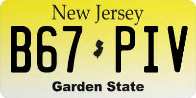 NJ license plate B67PIV