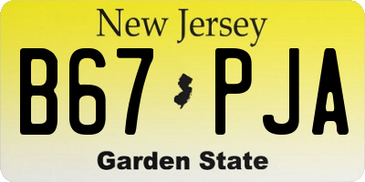 NJ license plate B67PJA