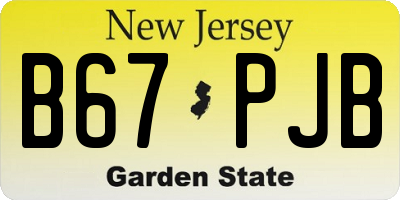 NJ license plate B67PJB
