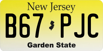 NJ license plate B67PJC