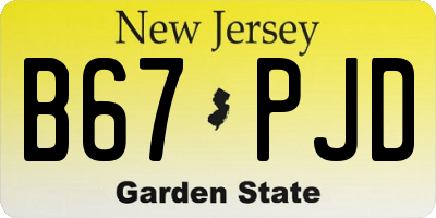 NJ license plate B67PJD