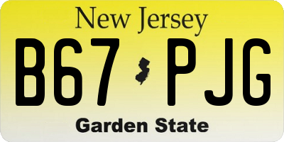 NJ license plate B67PJG
