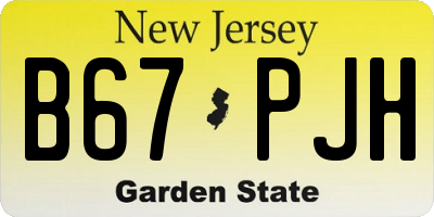 NJ license plate B67PJH