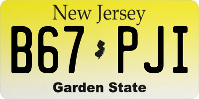 NJ license plate B67PJI
