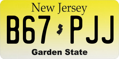 NJ license plate B67PJJ
