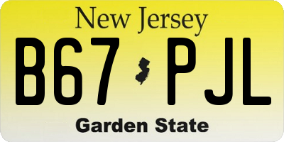 NJ license plate B67PJL