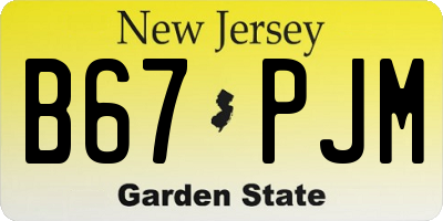 NJ license plate B67PJM