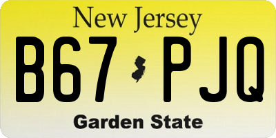 NJ license plate B67PJQ