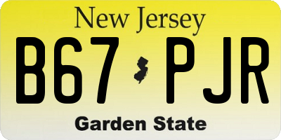NJ license plate B67PJR