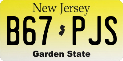 NJ license plate B67PJS