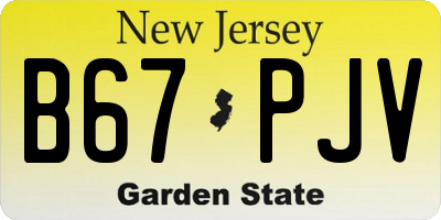 NJ license plate B67PJV