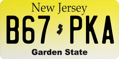 NJ license plate B67PKA