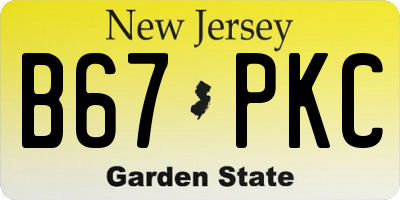NJ license plate B67PKC
