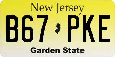 NJ license plate B67PKE