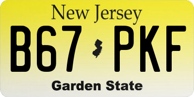 NJ license plate B67PKF