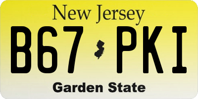 NJ license plate B67PKI