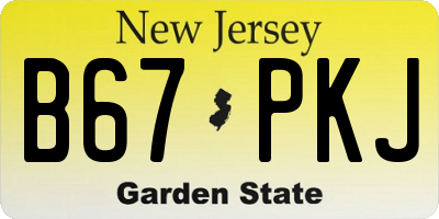 NJ license plate B67PKJ