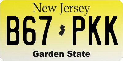 NJ license plate B67PKK