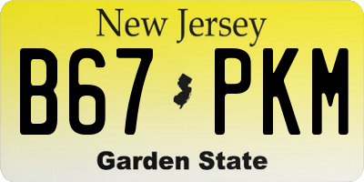 NJ license plate B67PKM
