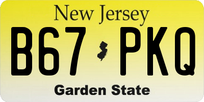 NJ license plate B67PKQ