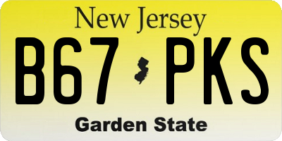 NJ license plate B67PKS