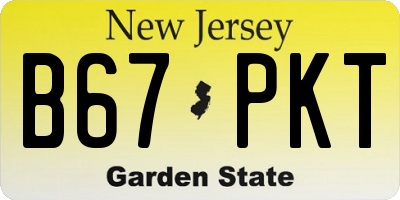 NJ license plate B67PKT