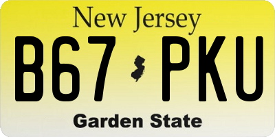 NJ license plate B67PKU