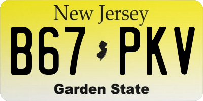 NJ license plate B67PKV