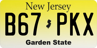 NJ license plate B67PKX