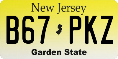 NJ license plate B67PKZ