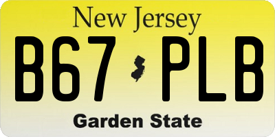NJ license plate B67PLB