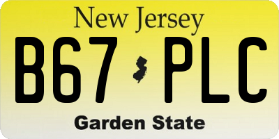 NJ license plate B67PLC