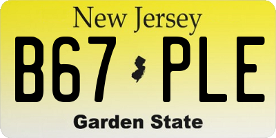 NJ license plate B67PLE