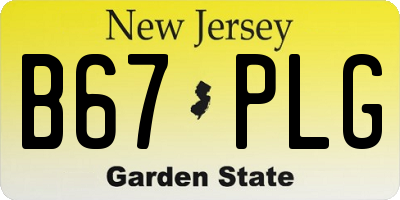 NJ license plate B67PLG