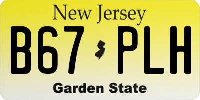 NJ license plate B67PLH